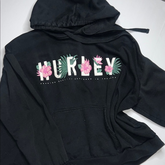 Hurley Tops - Women’s Hurley Black Floral Hoodie size 1X